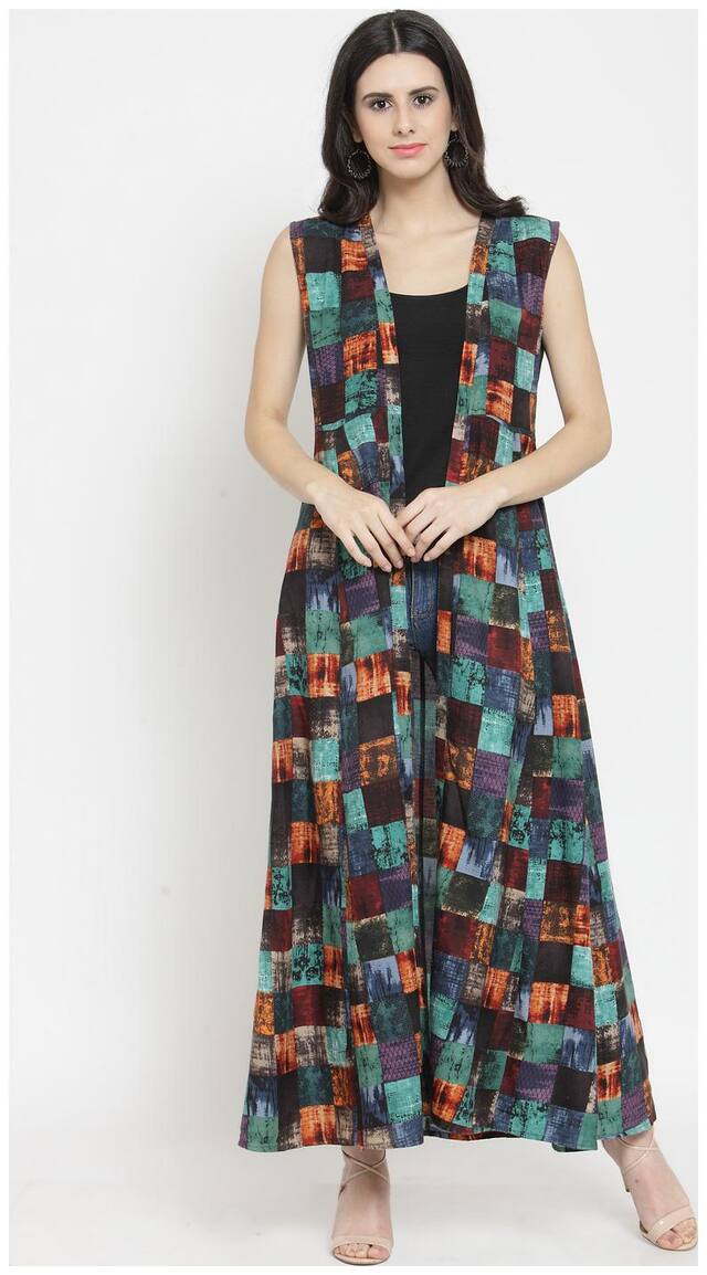Indibelle Rayon Multicolour Printed Shrug