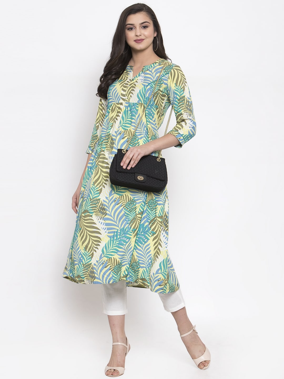 

Indibelle Viscose Rayon Printed Multi Color Kurta for Women