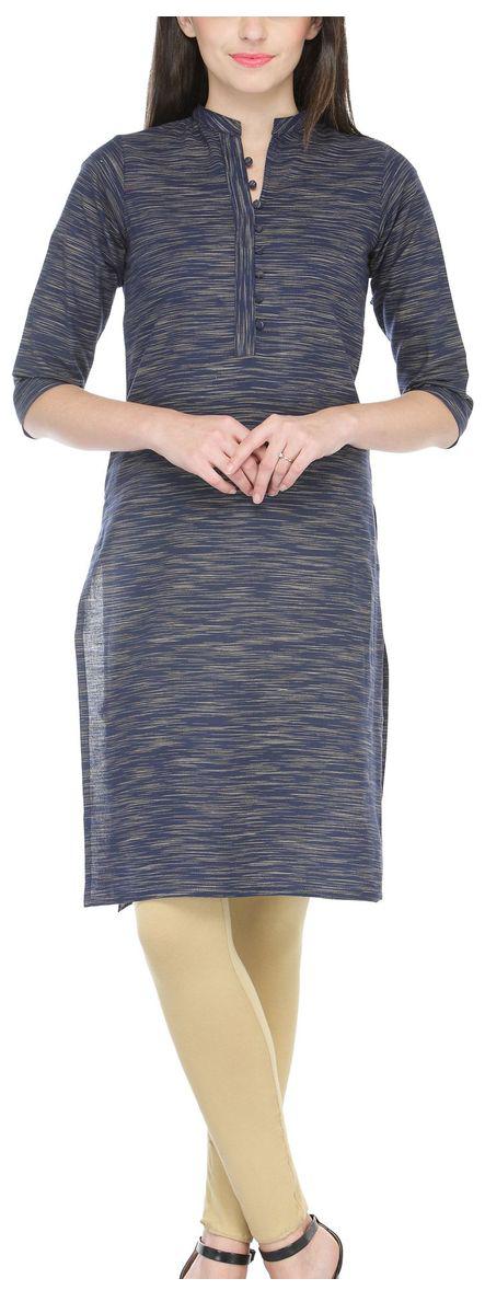 

Enchanted Drapes Women Blue Solid Regular Kurti