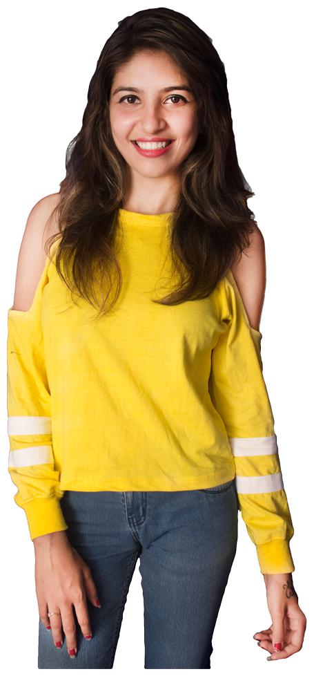 

indirage Women Solid Regular top - Yellow