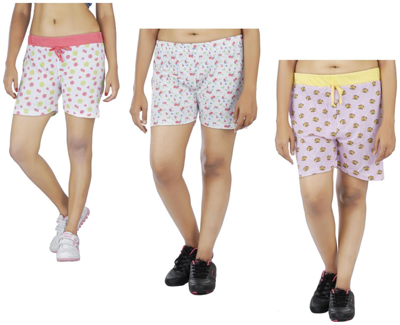 

Indirang Women Printed Regular shorts - Multi