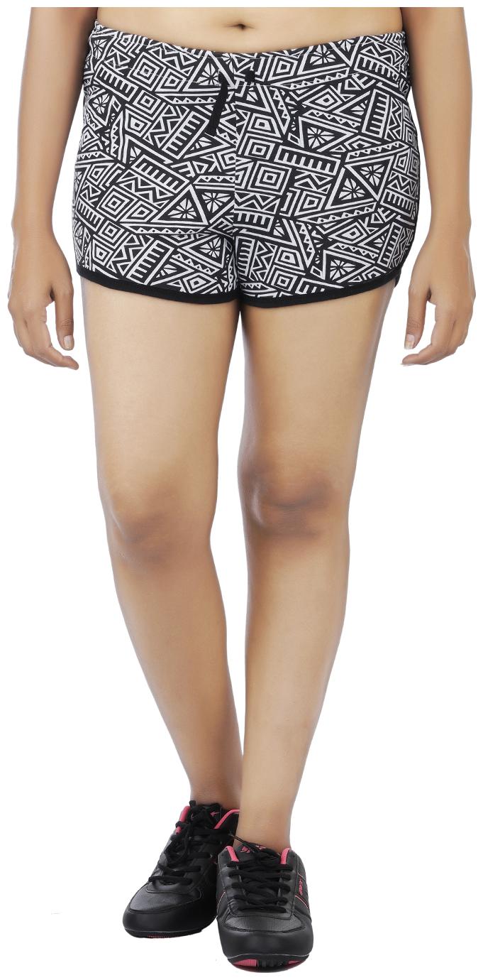 

Indirang Women Printed Regular shorts - Black