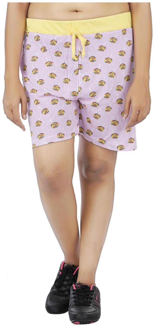 

Indirang Women Printed Regular shorts - Pink