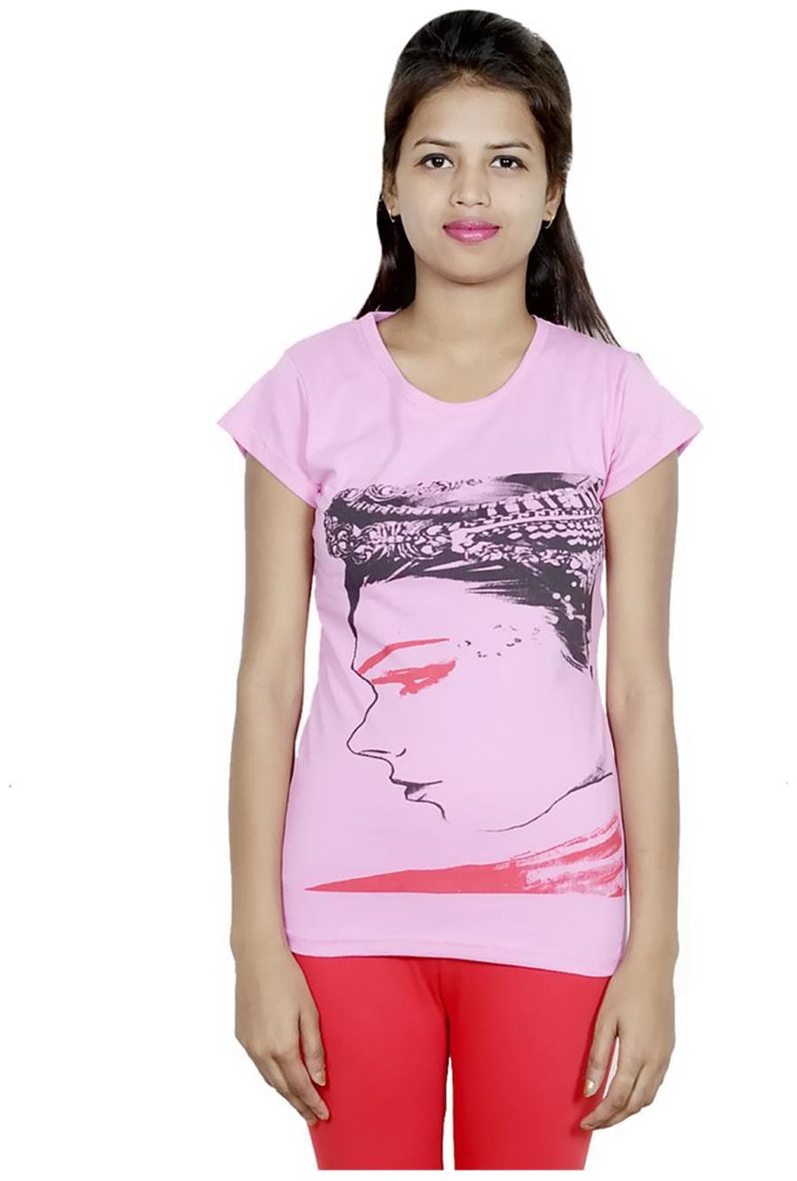 

Indistar Girls Cotton Pink T-Shirt