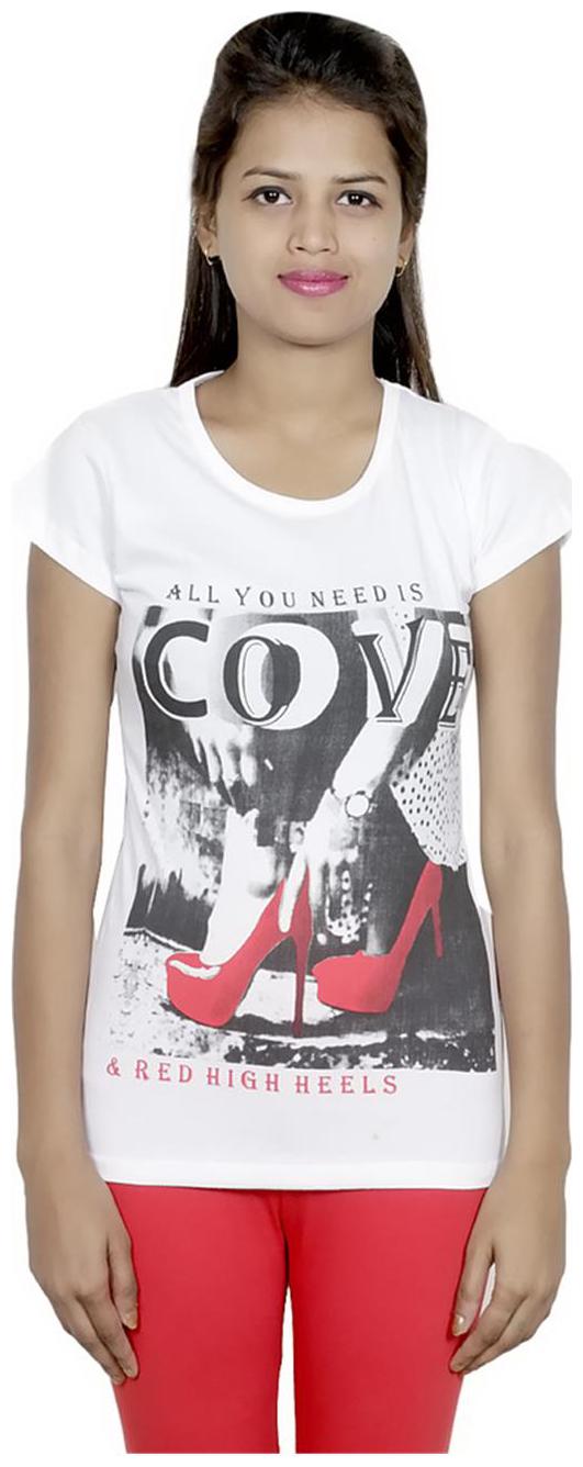 

Indistar Girls Cotton White T-Shirt