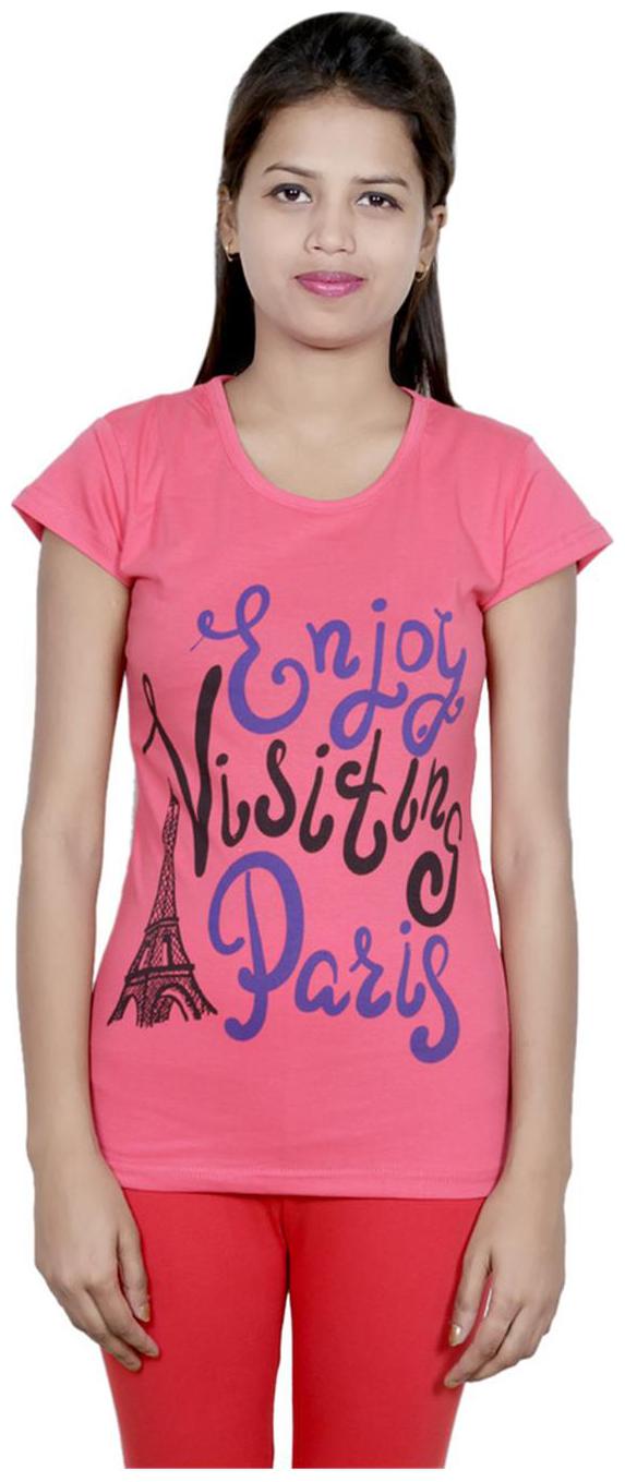 

Indistar Girls Cotton Pink T-Shirt