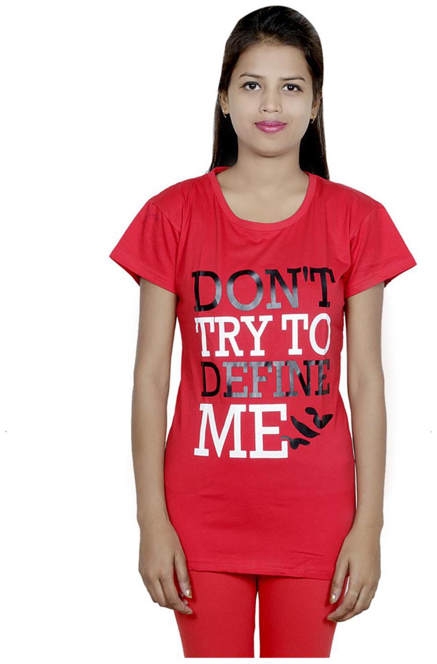 

Indistar Girls Cotton Red T-Shirt