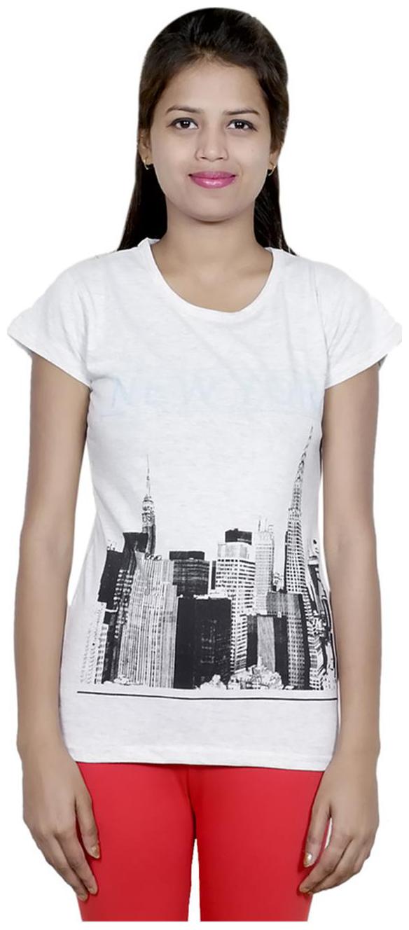 

Indistar Girls Cotton White T-Shirt