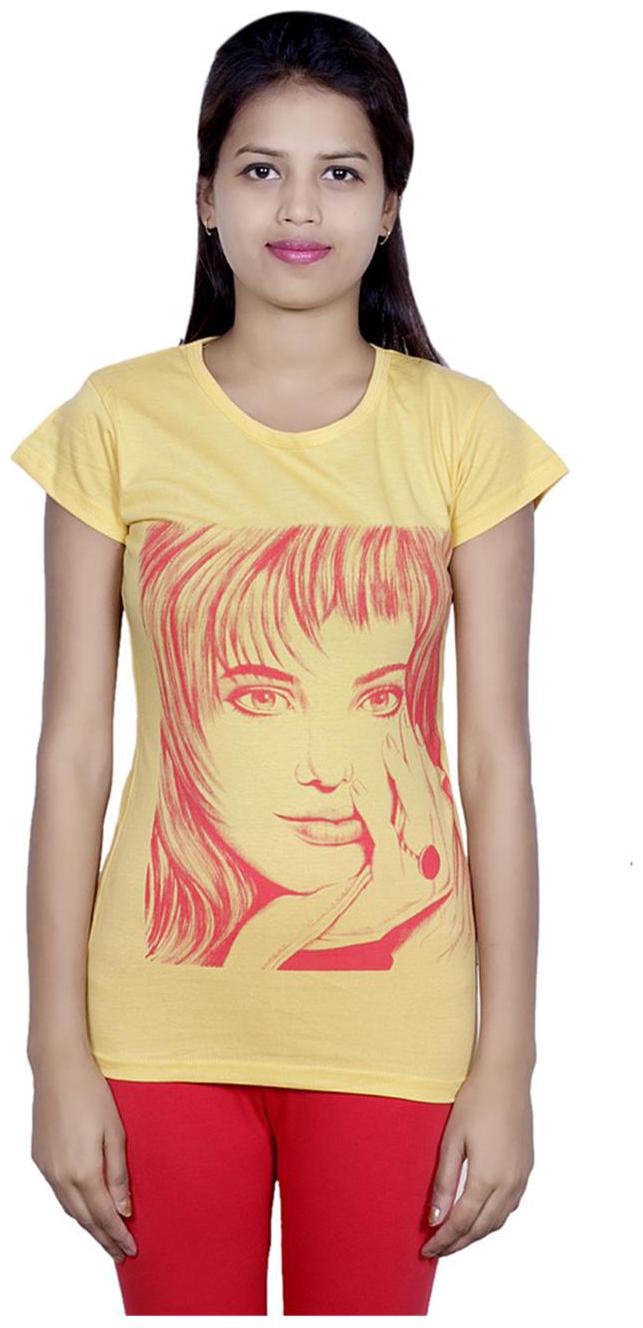 

Indistar Girls Cotton Yellow T-Shirt