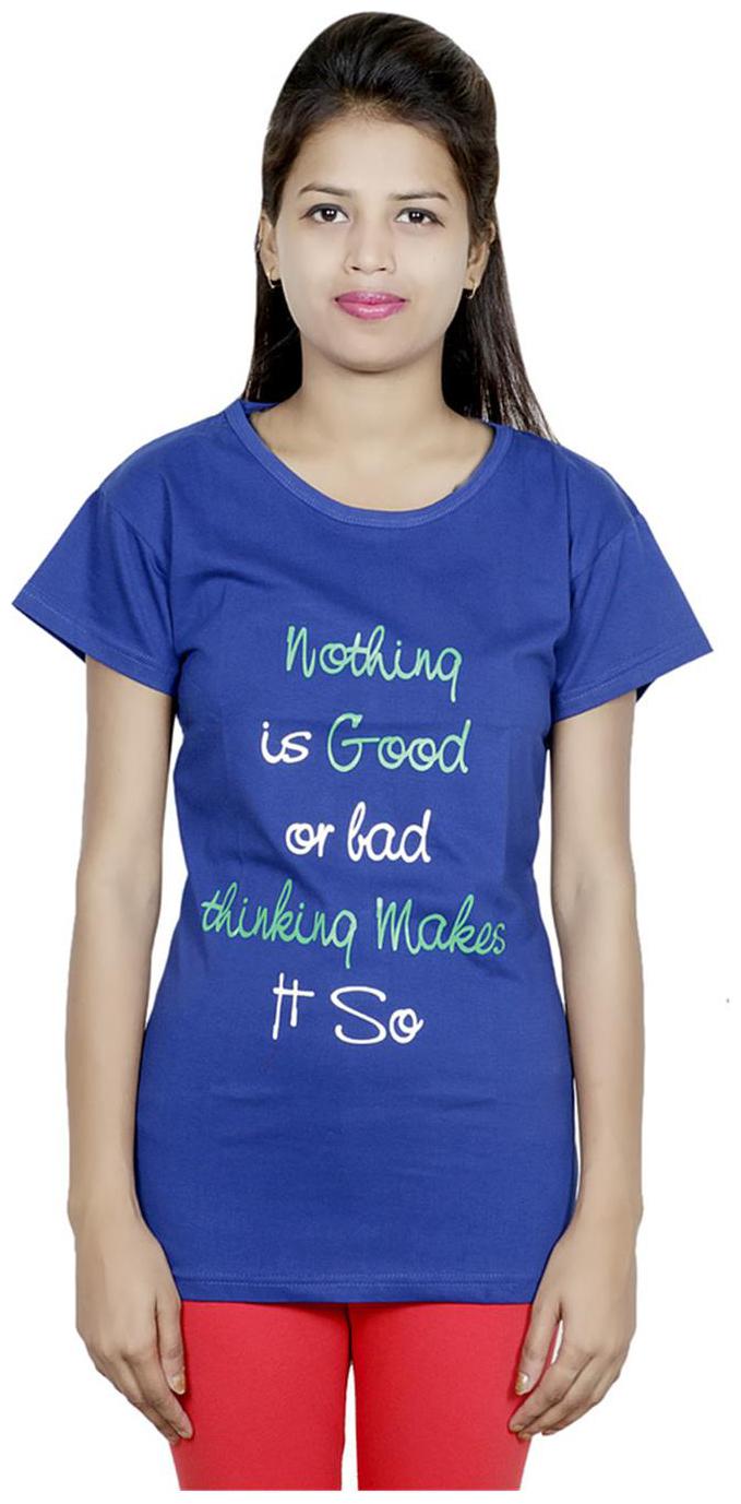 

Indistar Girls Cotton Blue T-Shirt