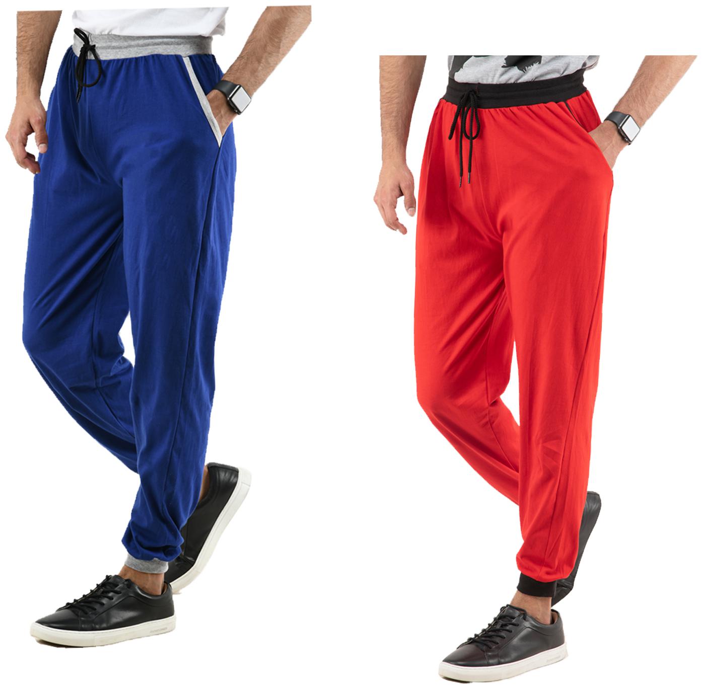 

Indiweaves Men Red Blue Solid Regular fit Joggers