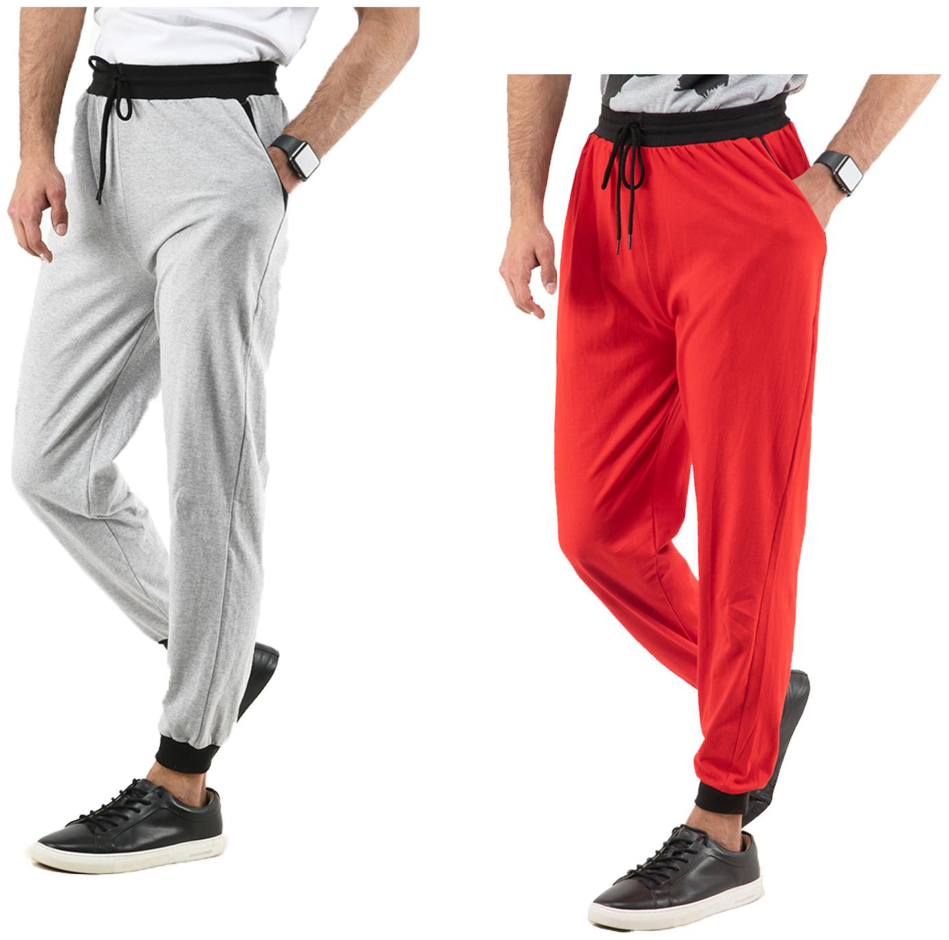 

Indiweaves Men Grey Red Solid Regular fit Joggers