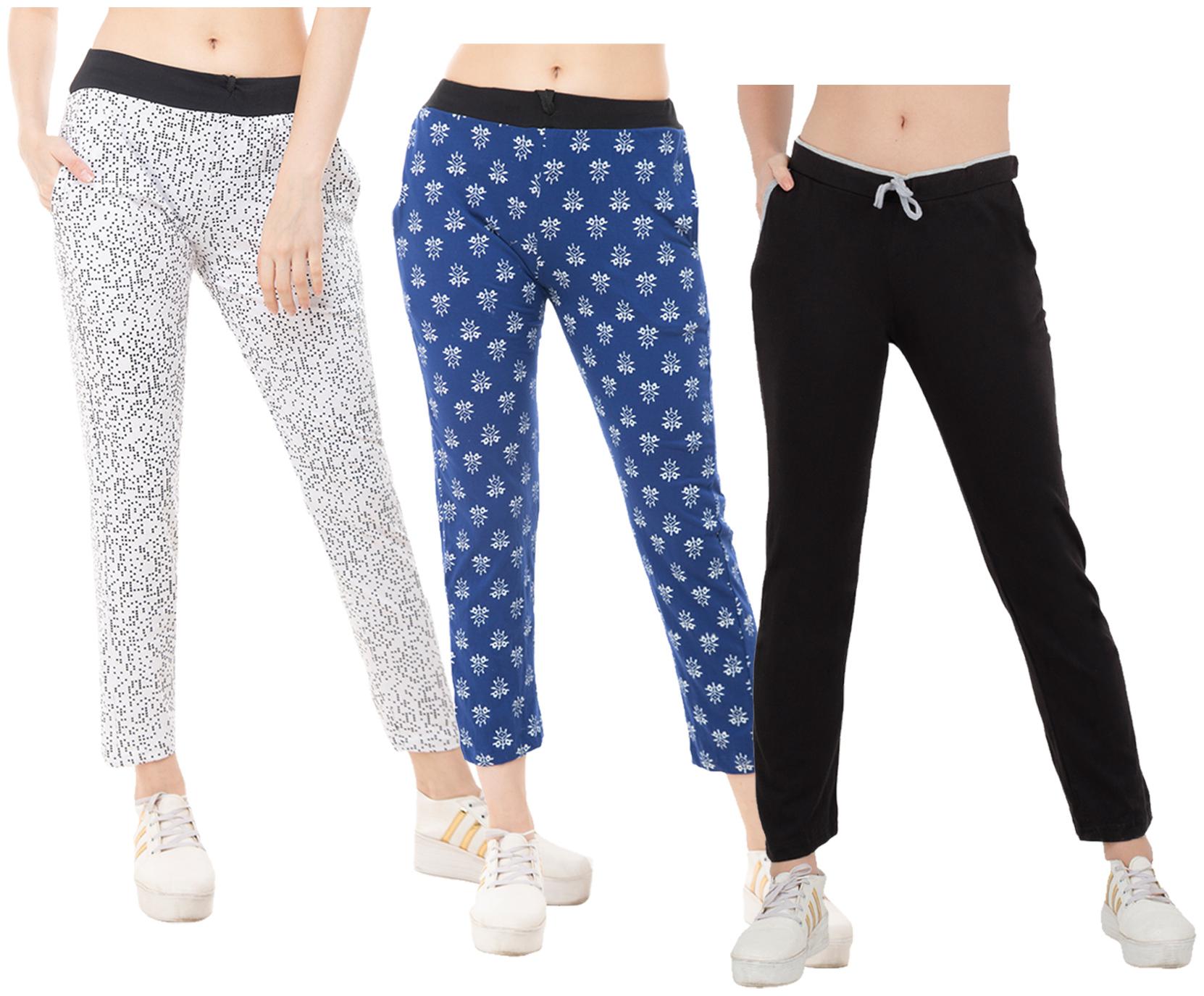 

Indiweaves Women Regular fit Cotton Solid Track pants - Multi