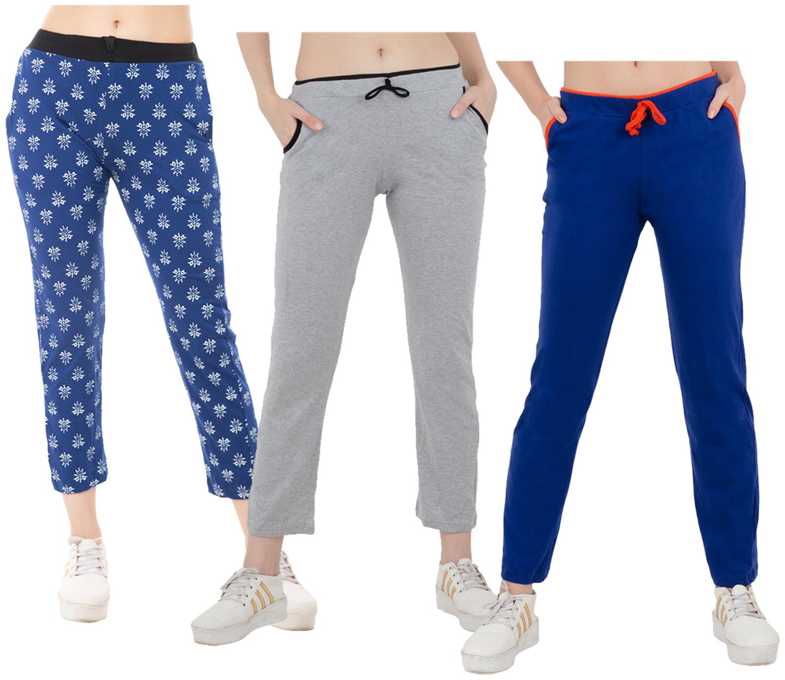 

Indiweaves Women Regular fit Cotton Solid Track pants - Multi