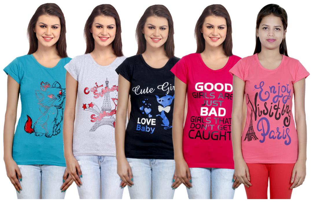 

IndiWeaves Girls Cotton T-Shirt(Pack Of 5 T-Shirt) Combo Offer