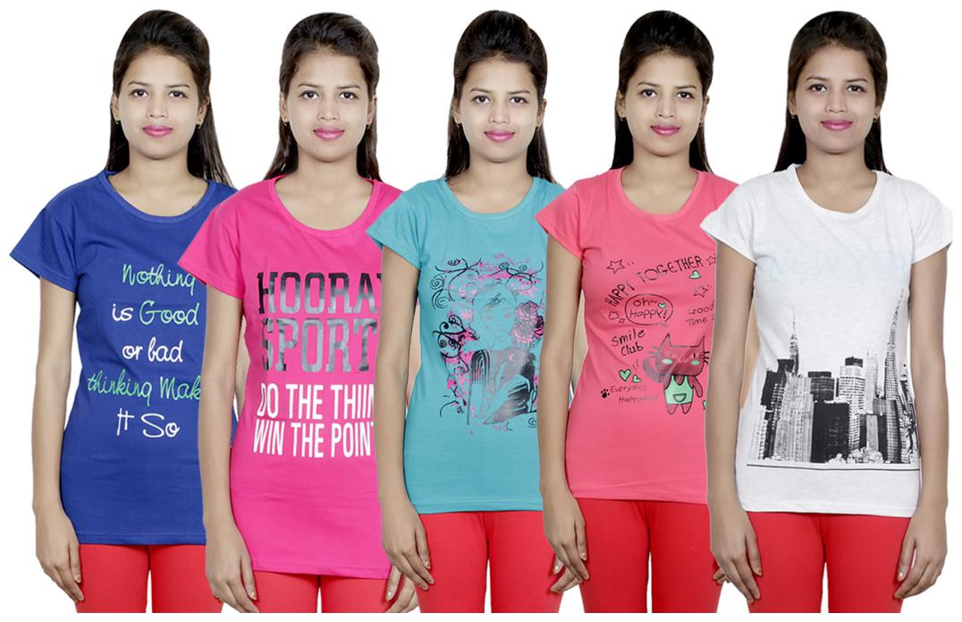 

IndiWeaves Girls Cotton T-Shirt(Pack Of 5 T-Shirt) Combo Offer