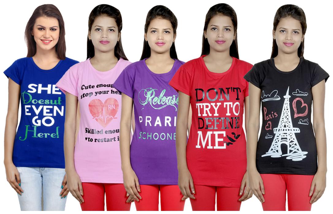 

IndiWeaves Girls Cotton T-Shirt(Pack Of 5 T-Shirt) Combo Offer
