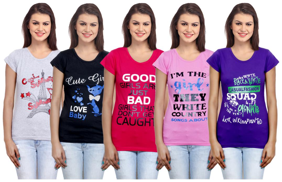 

IndiWeaves Girls Cotton T-Shirt(Pack Of 5 T-Shirt) Combo Offer