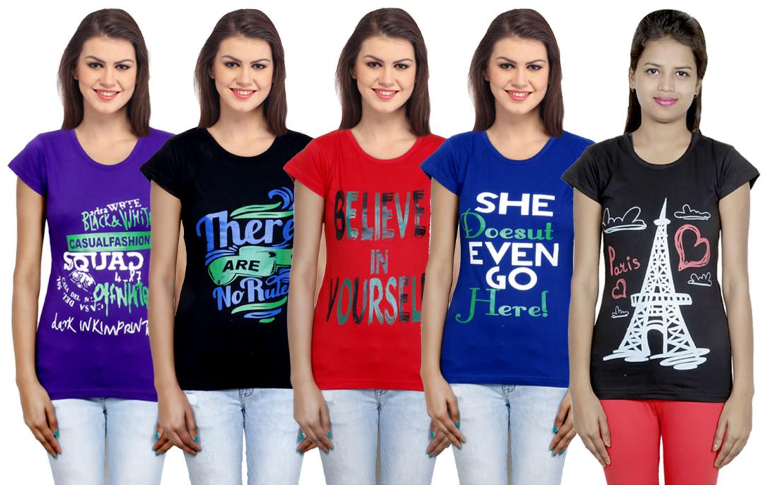 

IndiWeaves Girls Cotton T-Shirt(Pack Of 5 T-Shirt) Combo Offer