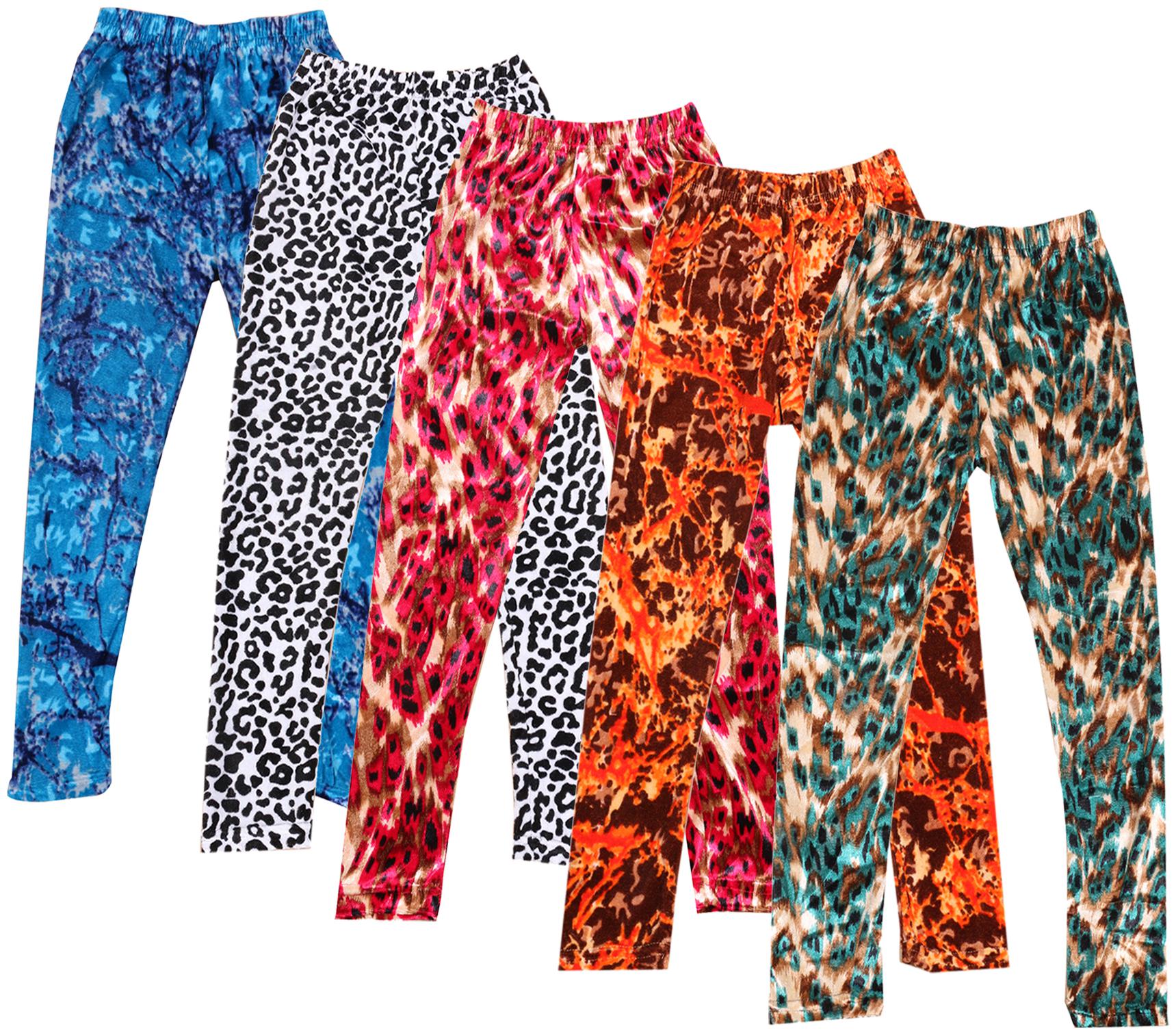 

IndiWeaves Girls Velvet Printed Leggings Pack of 5