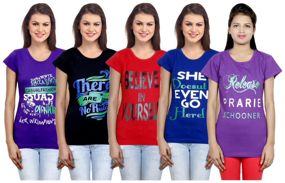 

IndiWeaves Girls Cotton T-Shirt(Pack Of 5 T-Shirt) Combo Offer