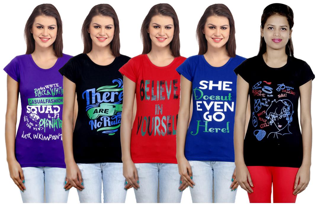 

IndiWeaves Girls Cotton T-Shirt(Pack Of 5 T-Shirt) Combo Offer