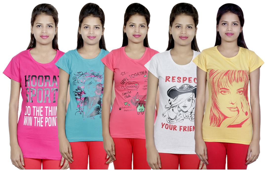 

IndiWeaves Girls Cotton T-Shirt(Pack Of 5 T-Shirt) Combo Offer