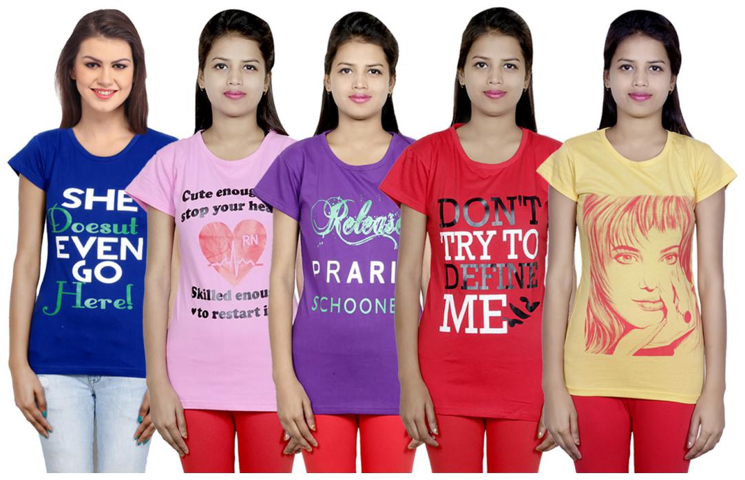

IndiWeaves Girls Cotton T-Shirt(Pack Of 5 T-Shirt) Combo Offer