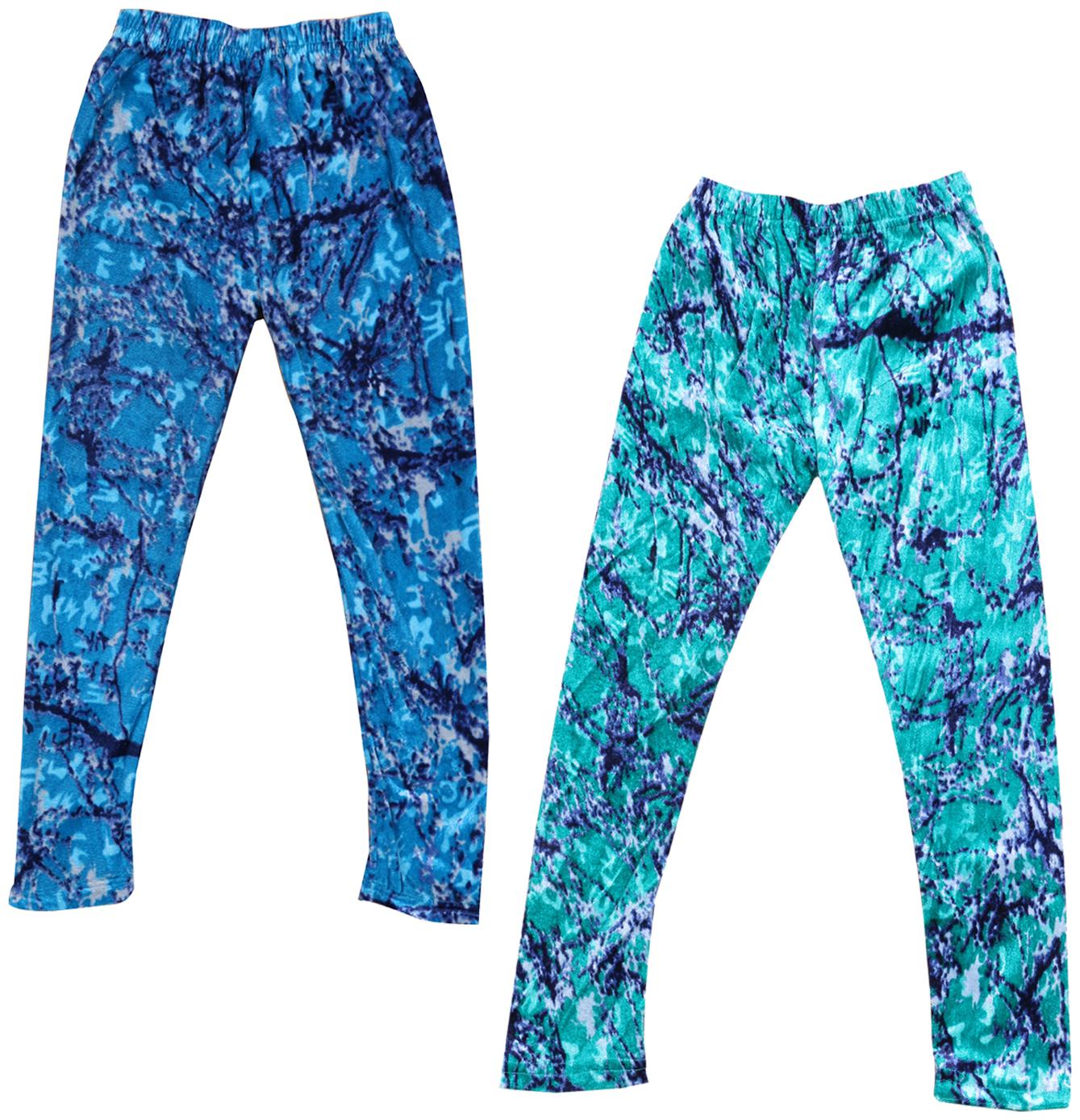 

IndiWeaves Girls Velvet Printed Leggings Pack of 2