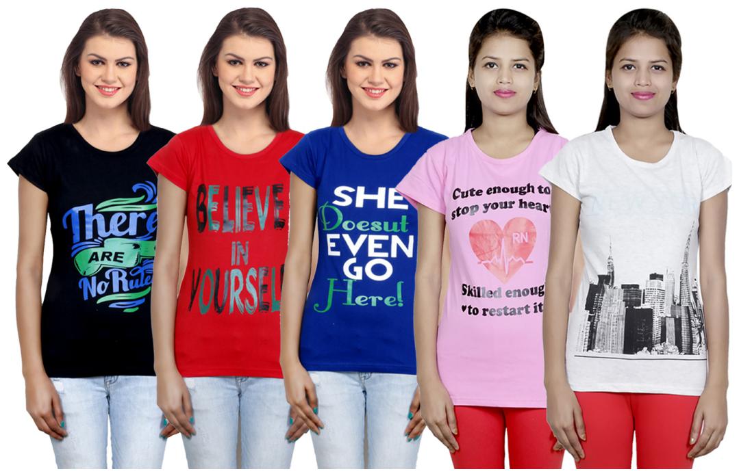 

IndiWeaves Girls Cotton T-Shirt(Pack Of 5 T-Shirt) Combo Offer