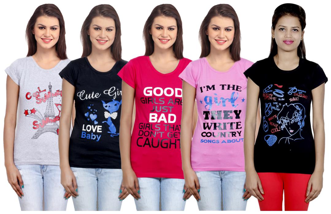 

IndiWeaves Girls Cotton T-Shirt(Pack Of 5 T-Shirt) Combo Offer