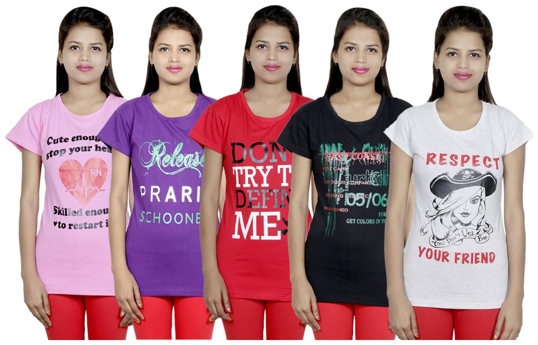 

IndiWeaves Girls Cotton T-Shirt(Pack Of 5 T-Shirt) Combo Offer