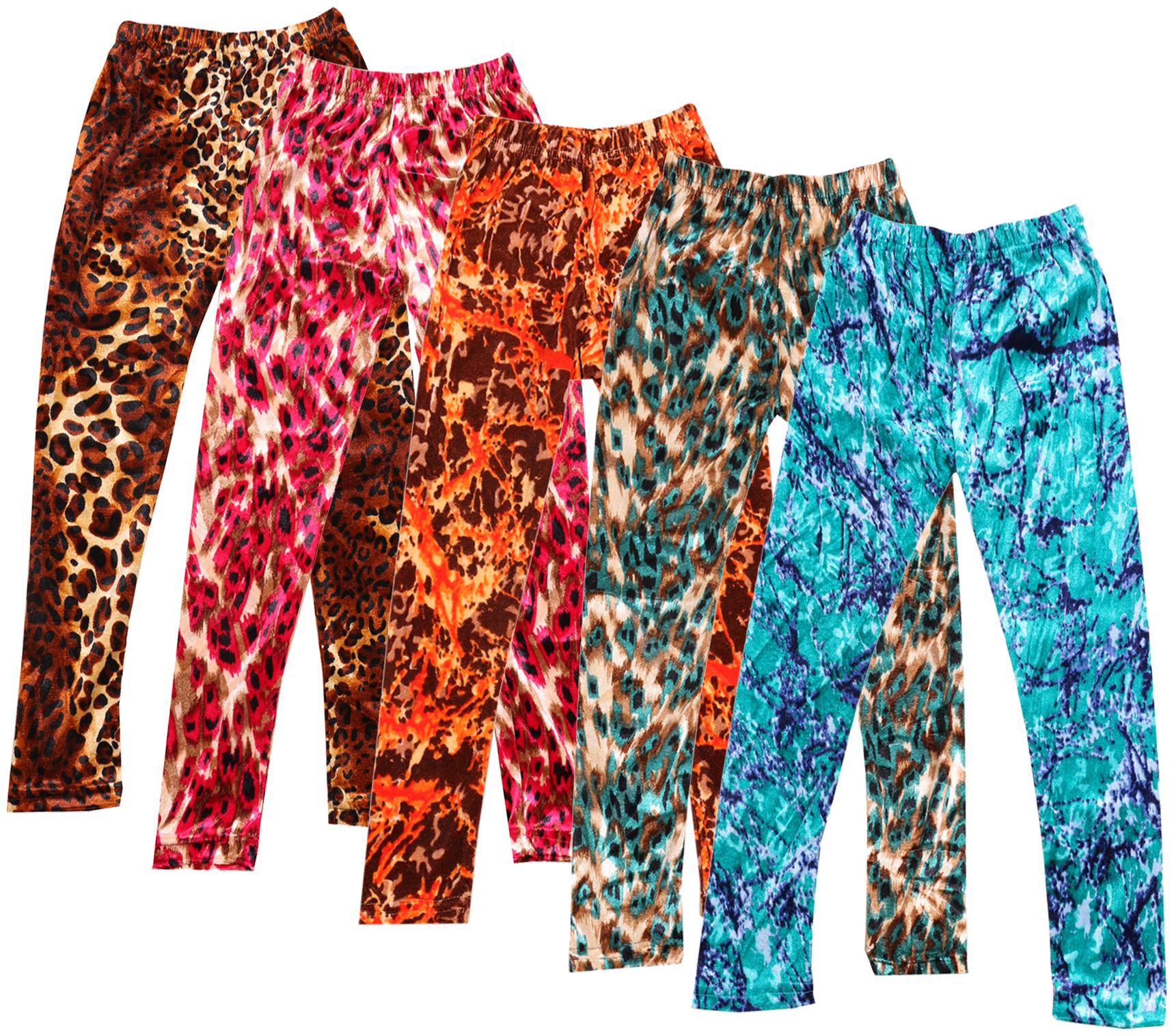

IndiWeaves Girls Velvet Printed Leggings Pack of 5