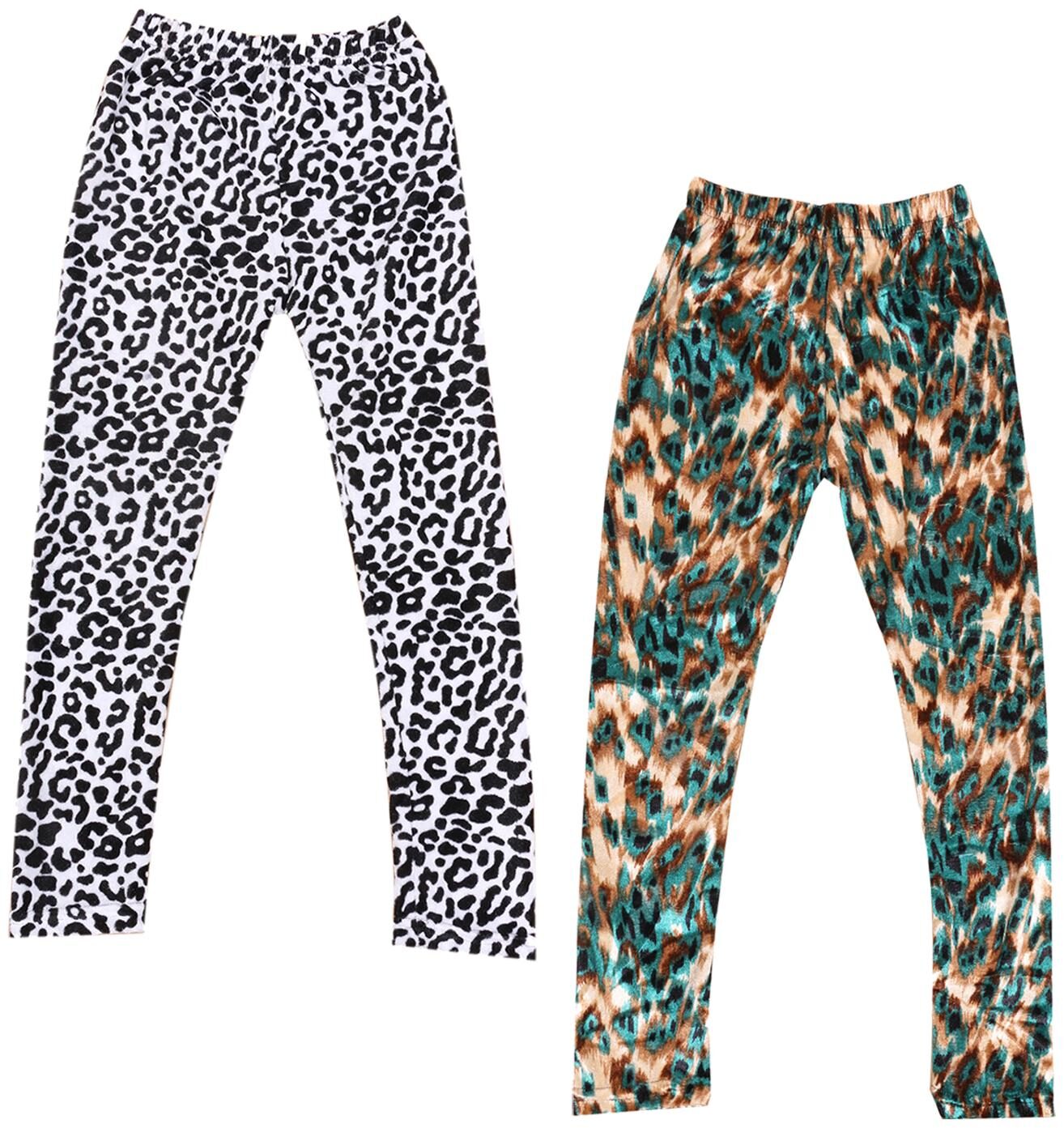 

IndiWeaves Girls Velvet Printed Leggings Pack of 2