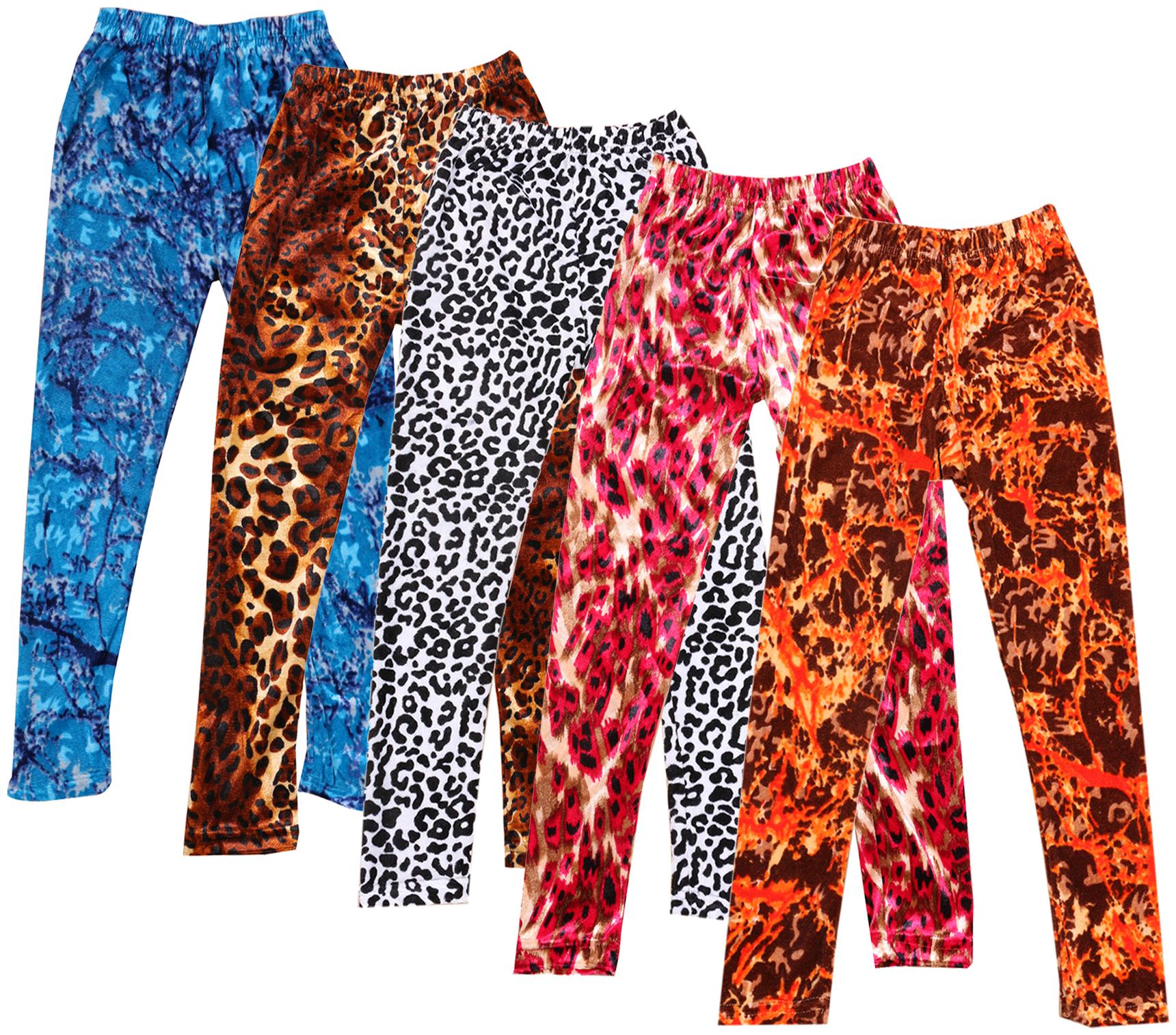 

IndiWeaves Girls Velvet Printed Leggings Pack of 5