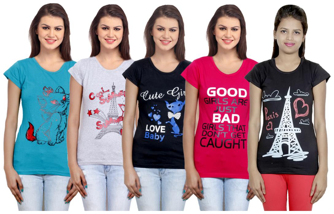 

IndiWeaves Girls Cotton T-Shirt(Pack Of 5 T-Shirt) Combo Offer