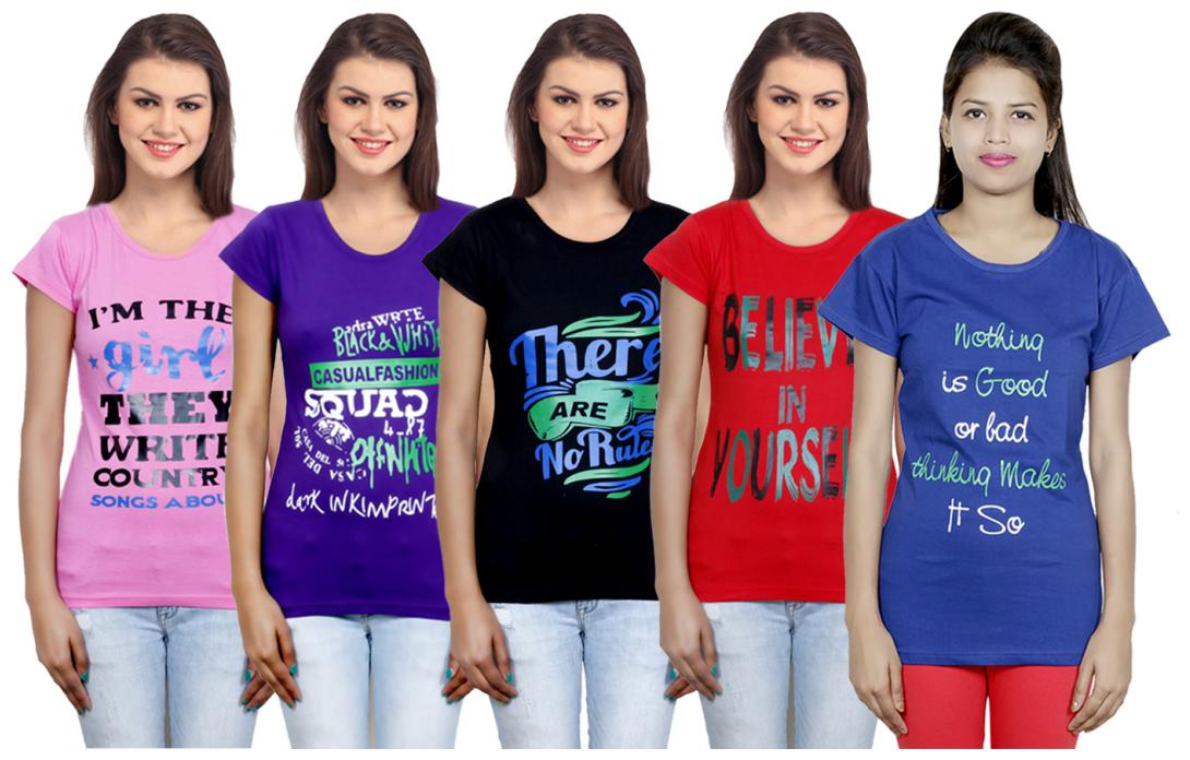 

IndiWeaves Girls Cotton T-Shirt(Pack Of 5 T-Shirt) Combo Offer
