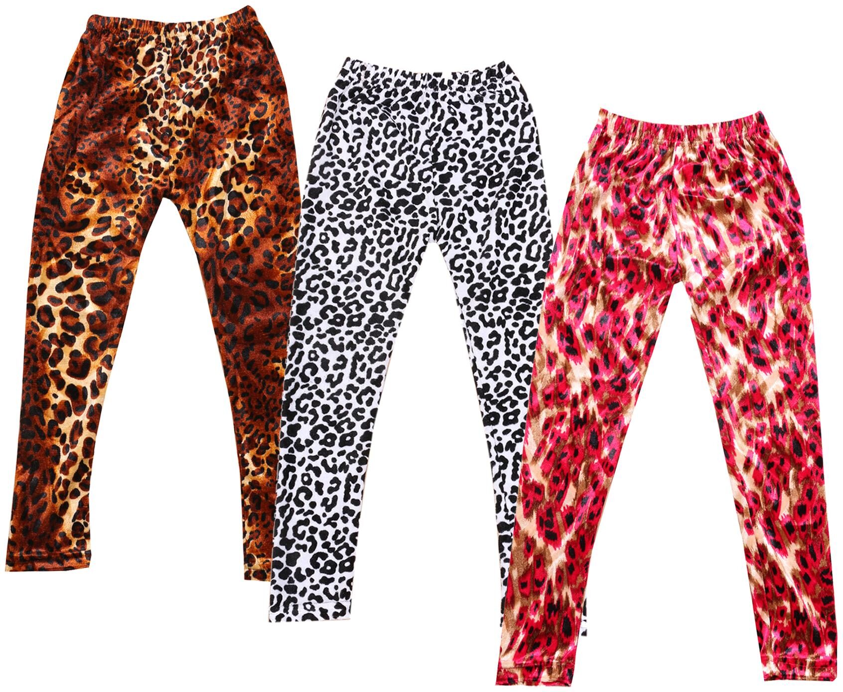 

IndiWeaves Girls Velvet Printed Leggings Pack of 3