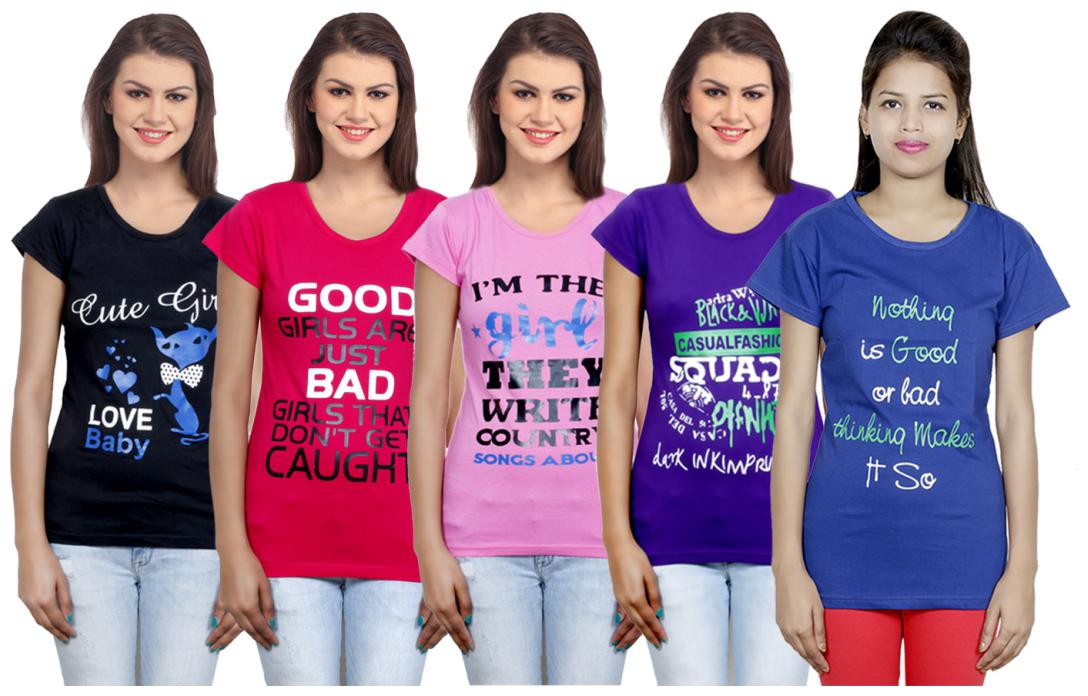 

IndiWeaves Girls Cotton T-Shirt(Pack Of 5 T-Shirt) Combo Offer