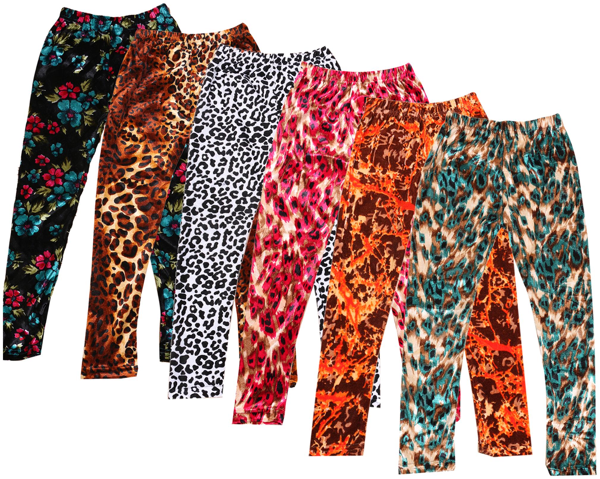 

IndiWeaves Girls Velvet Printed Leggings Pack of 6