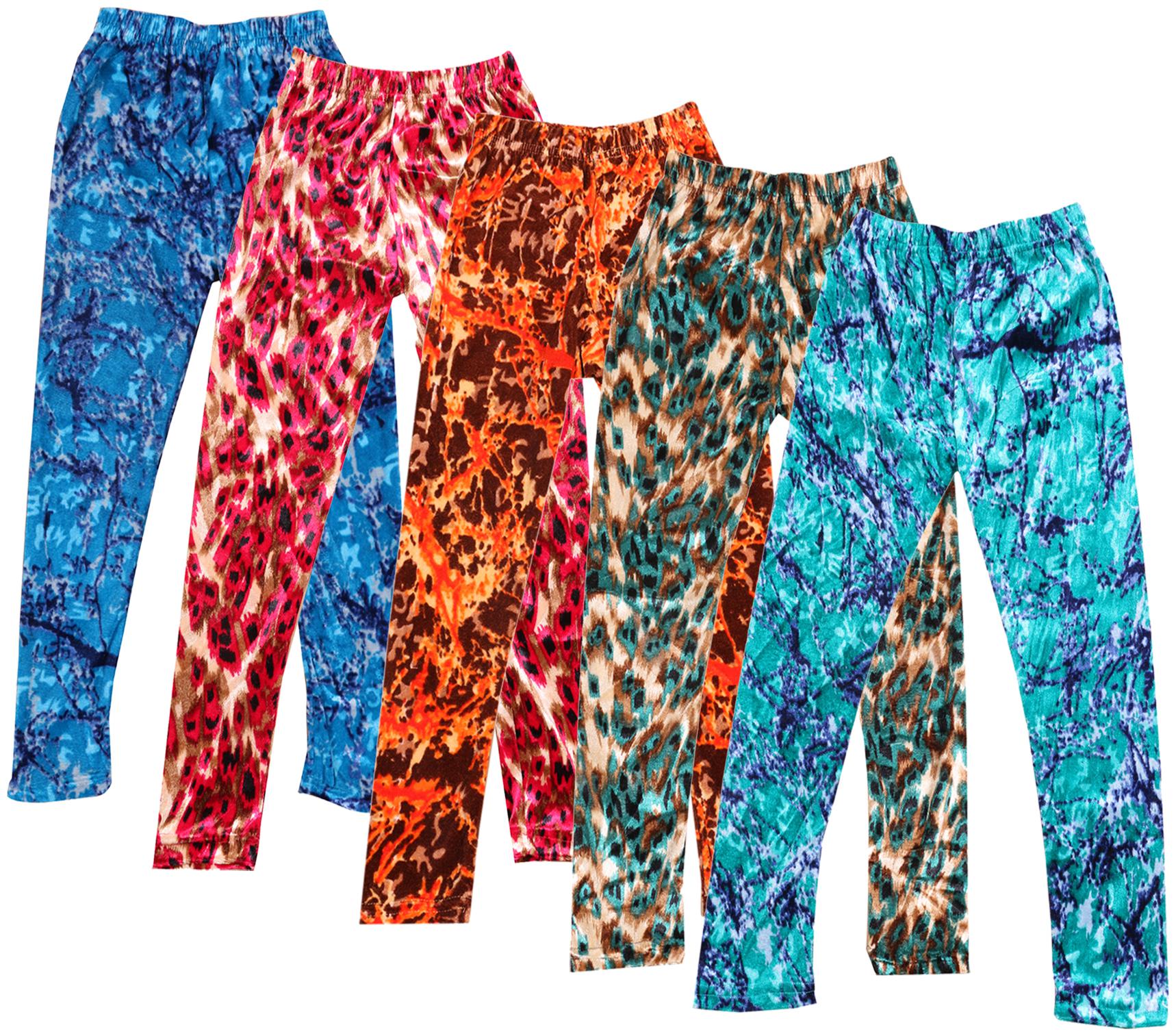 

IndiWeaves Girls Velvet Printed Leggings Pack of 5