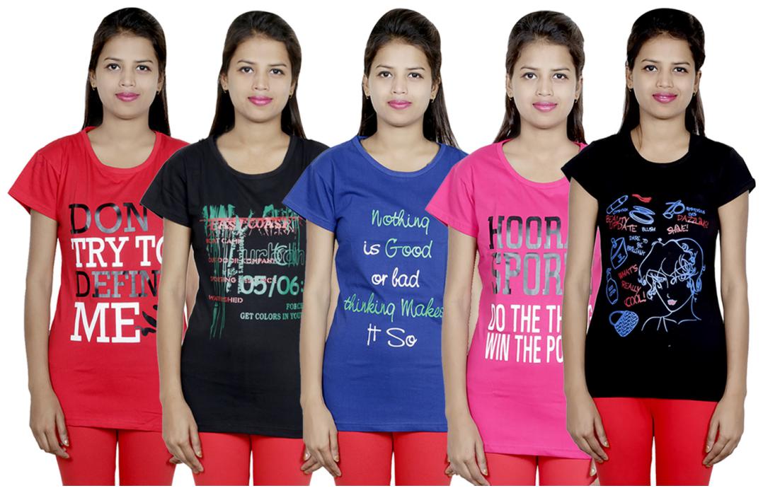 

IndiWeaves Girls Cotton T-Shirt(Pack Of 5 T-Shirt) Combo Offer