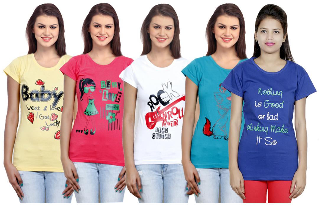 

IndiWeaves Girls Cotton T-Shirt(Pack Of 5 T-Shirt) Combo Offer