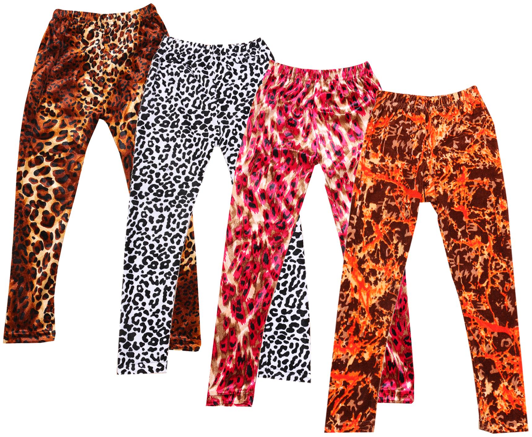 

IndiWeaves Girls Velvet Printed Leggings Pack of 4