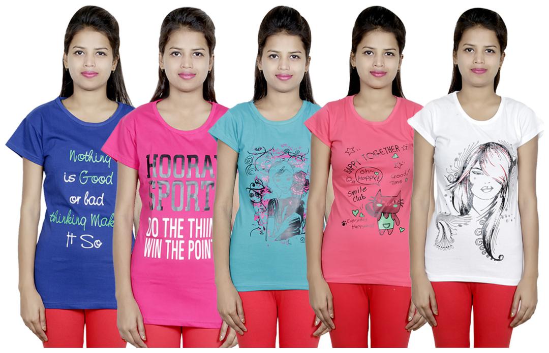 

IndiWeaves Girls Cotton T-Shirt(Pack Of 5 T-Shirt) Combo Offer