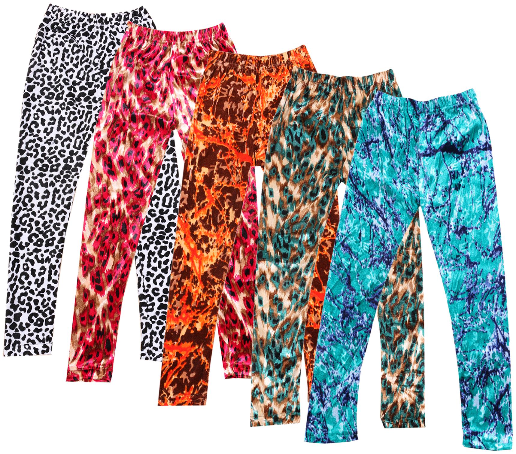 

IndiWeaves Girls Velvet Printed Leggings Pack of 5
