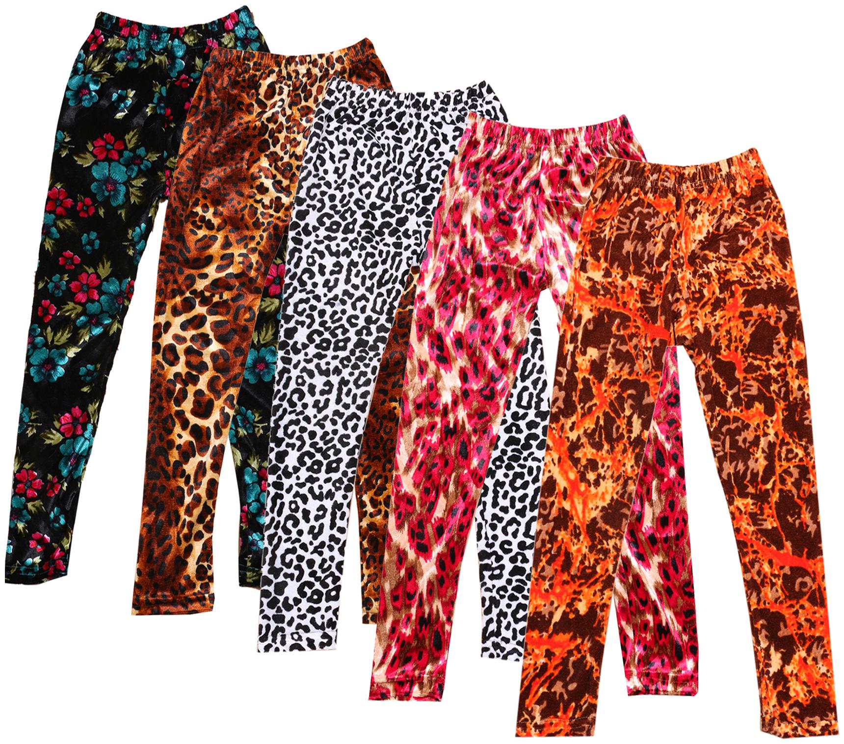 

IndiWeaves Girls Velvet Printed Leggings Pack of 5