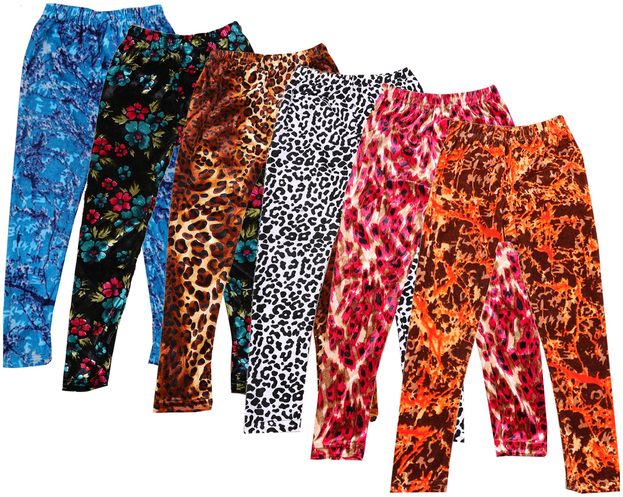 

IndiWeaves Girls Velvet Printed Leggings Pack of 6