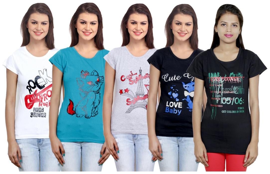 

IndiWeaves Girls Cotton T-Shirt(Pack Of 5 T-Shirt) Combo Offer