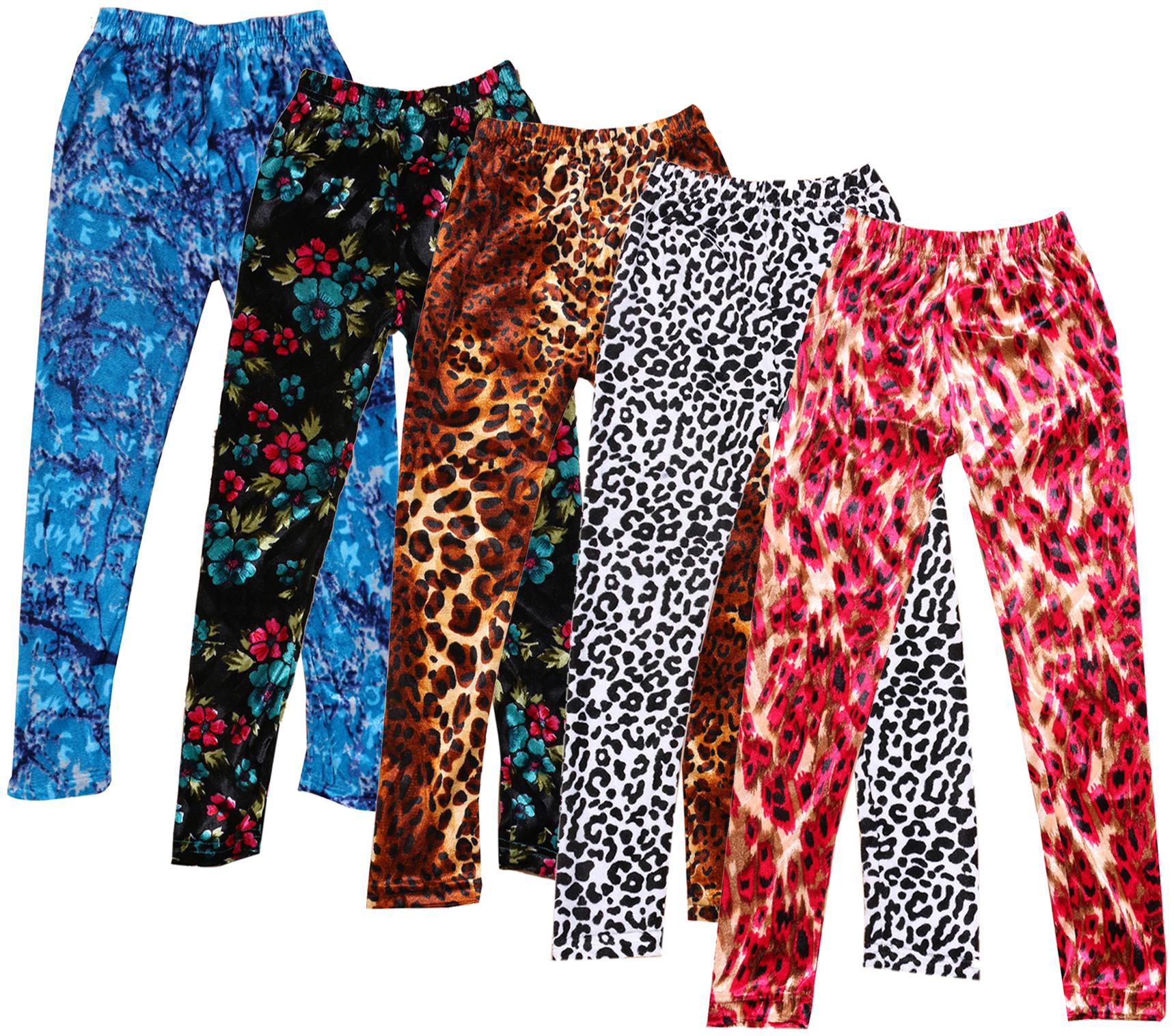 

IndiWeaves Girls Velvet Printed Leggings Pack of 5